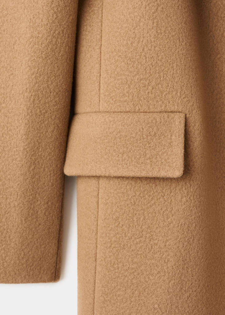 Wool coat with lapels — Medium Brown