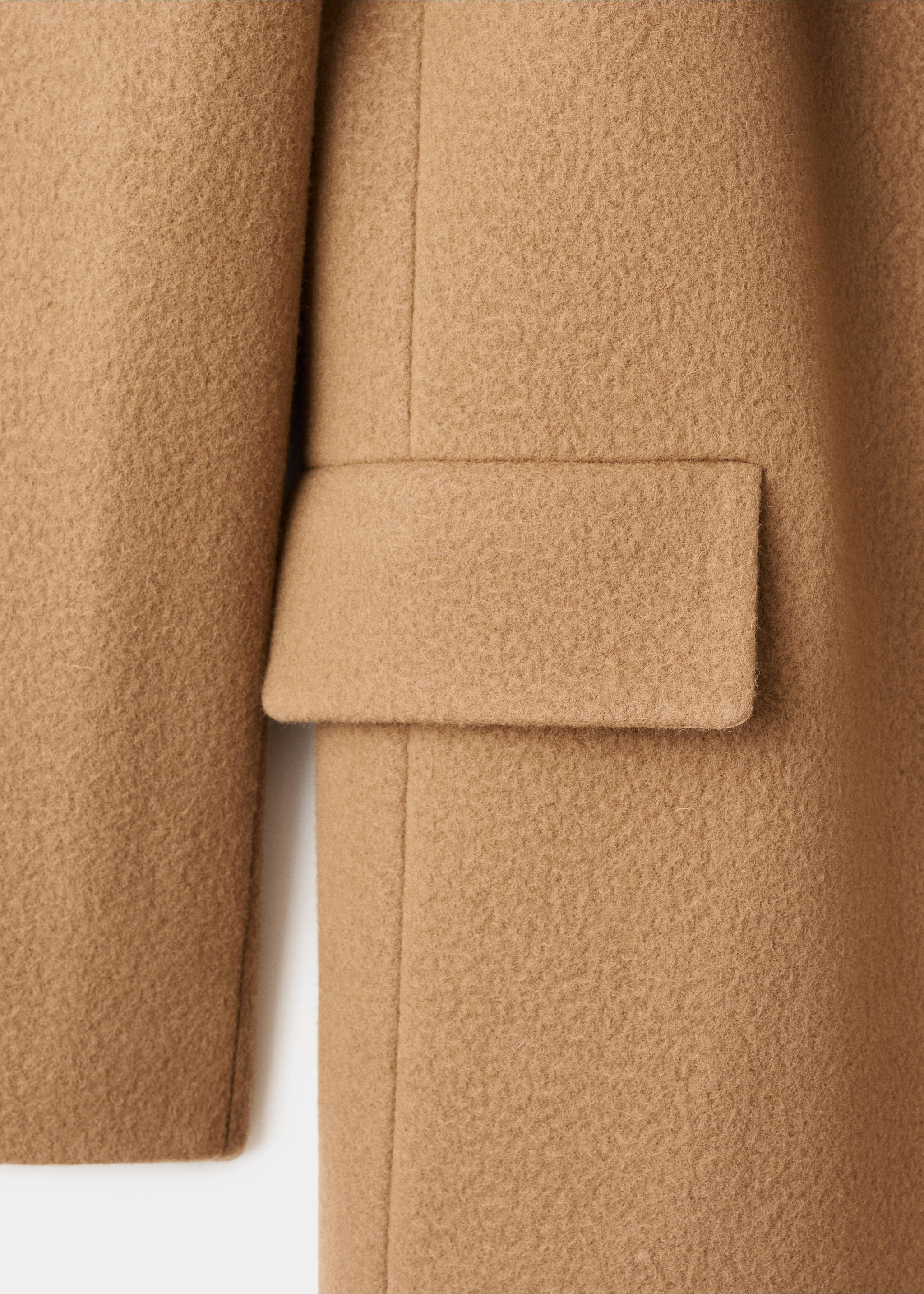 Wool coat with lapels - Details of the article 0, Medium Brown. Ref: 17036361-00.