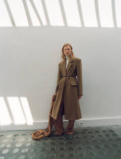 Wool coat with lapels — Medium Brown 6