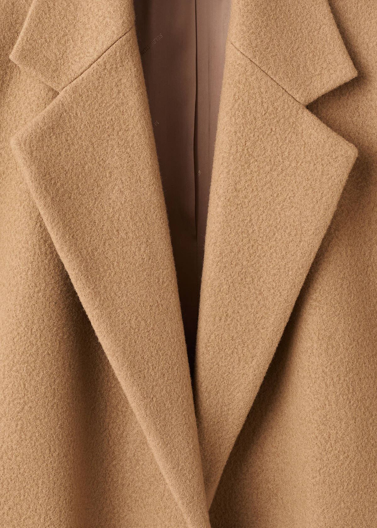 Wool coat with lapels — Medium Brown