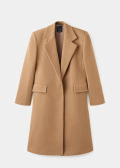 Wool coat with lapels — Medium Brown 4