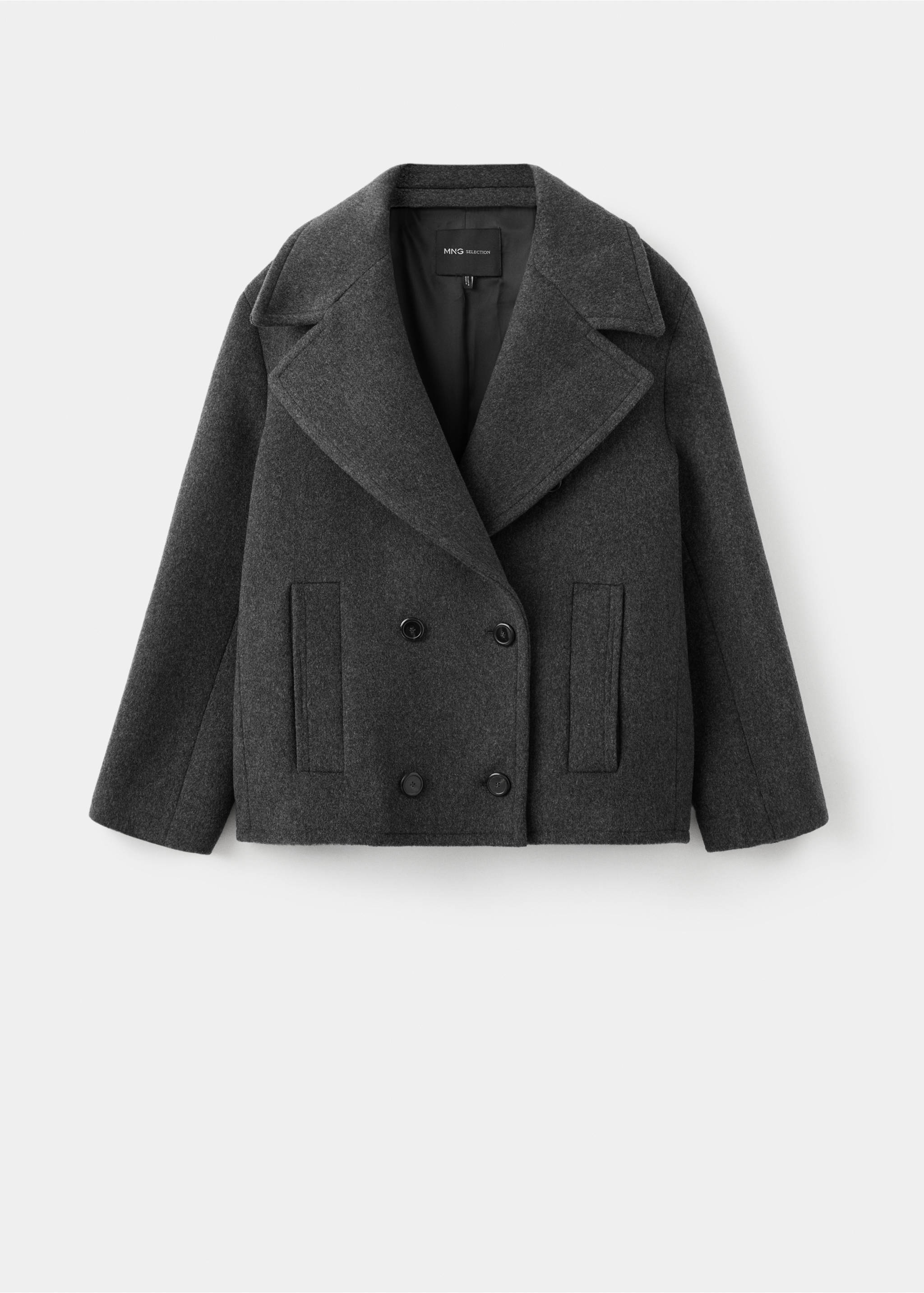 Double-breasted wool coat - Article without model, Grey. Ref: 17036363-00.