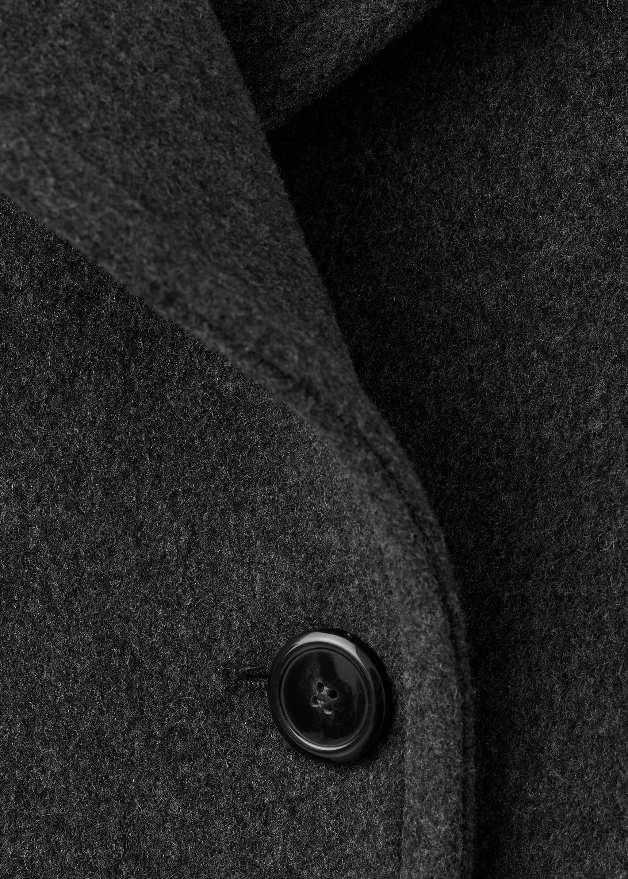 Double-breasted wool coat - Details of the article 8, Grey. Ref: 17036363-00.