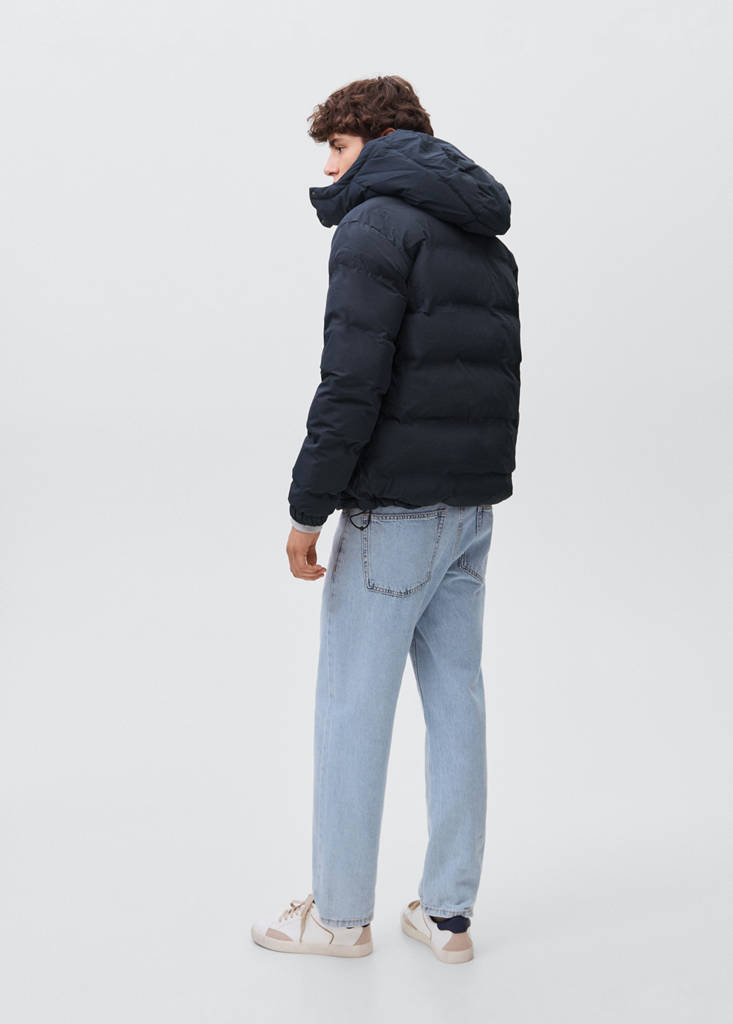 Hood puffer coat — Navy