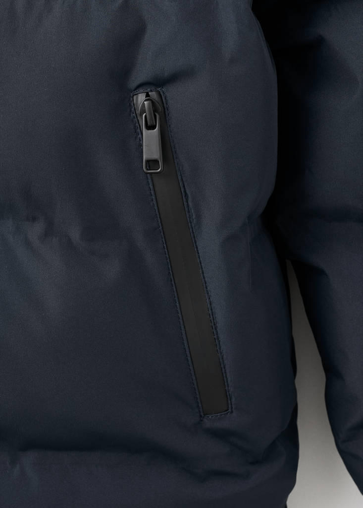 Hood puffer coat — Navy