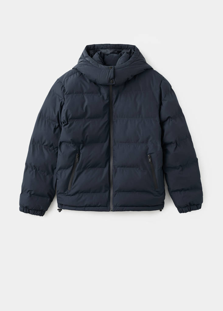 Hood puffer coat — Navy