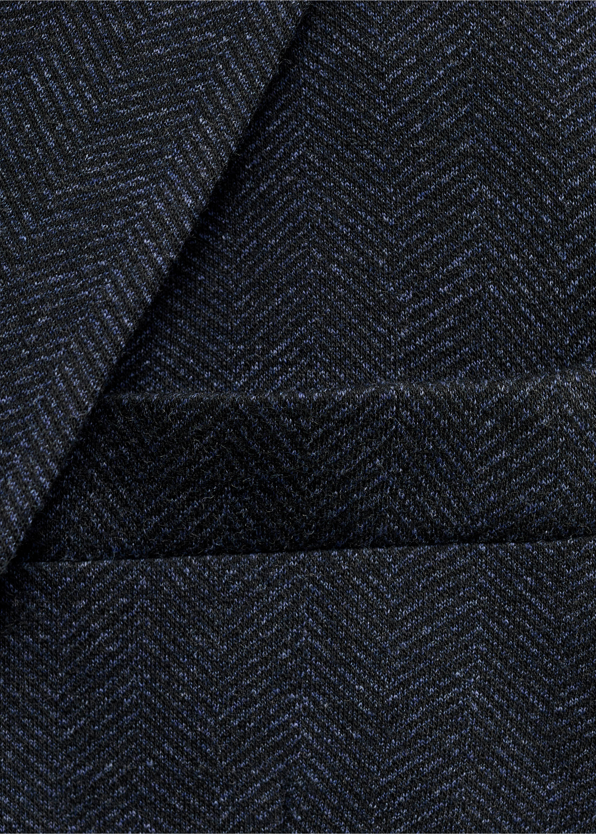 Slim-fit herringbone tailored jacket - Details of the article 8, Navy. Ref: 17036723-00.
