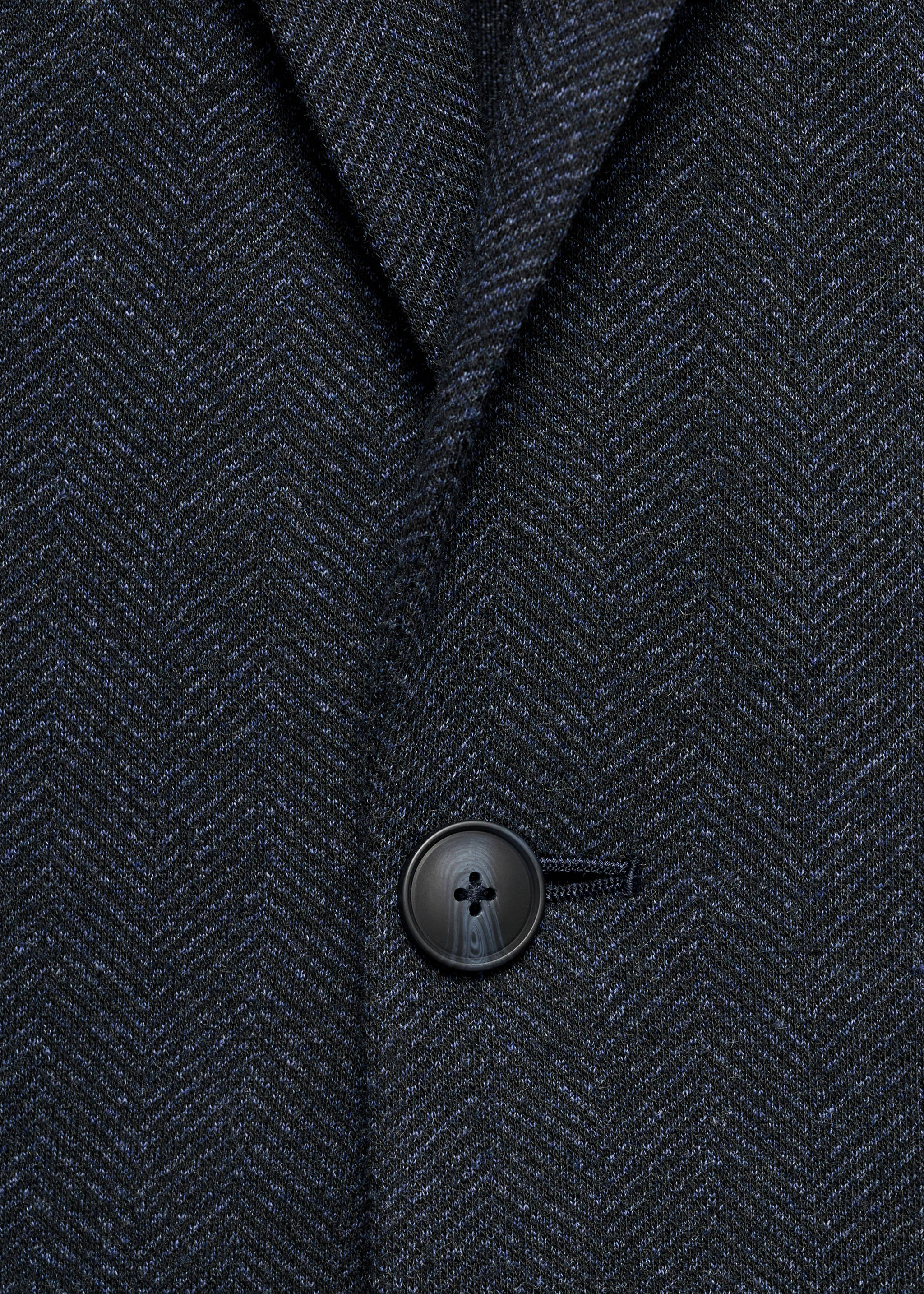 Slim-fit herringbone tailored jacket - Details of the article 0, Navy. Ref: 17036723-00.
