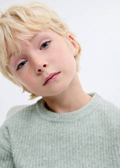 Knitted ribbed sweater — Aqua Green 3