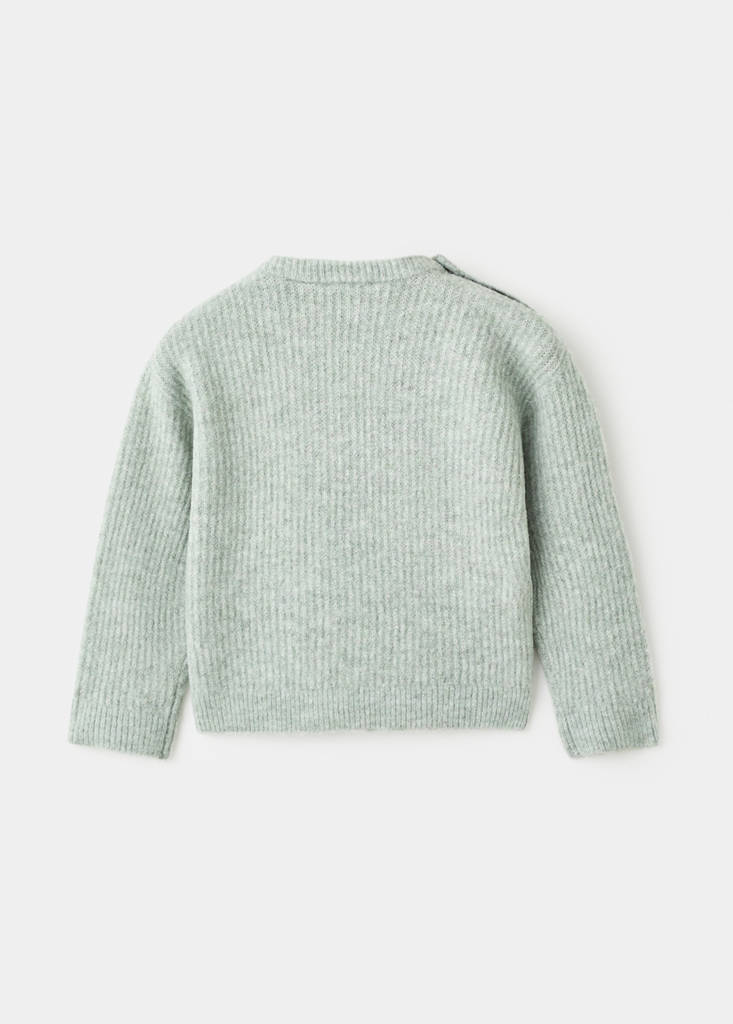 Knitted ribbed sweater — Aqua Green