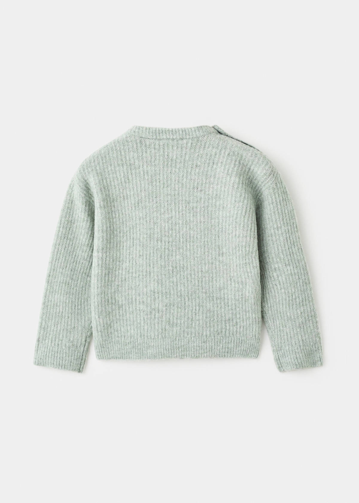 Knitted ribbed sweater — Aqua Green