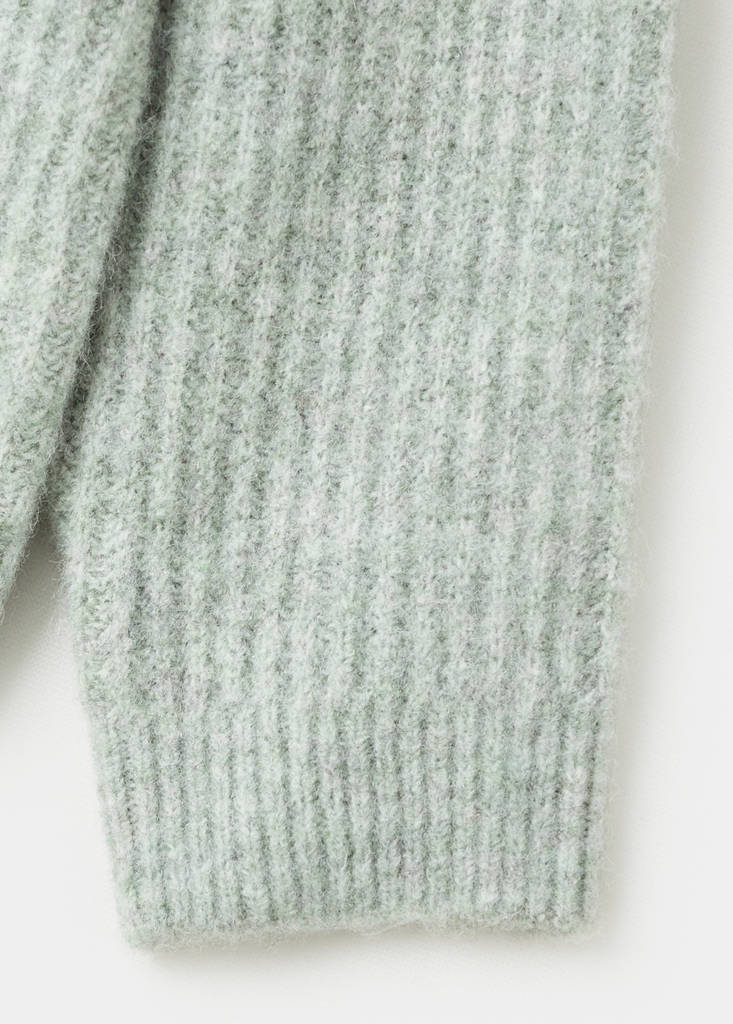Knitted ribbed sweater — Aqua Green