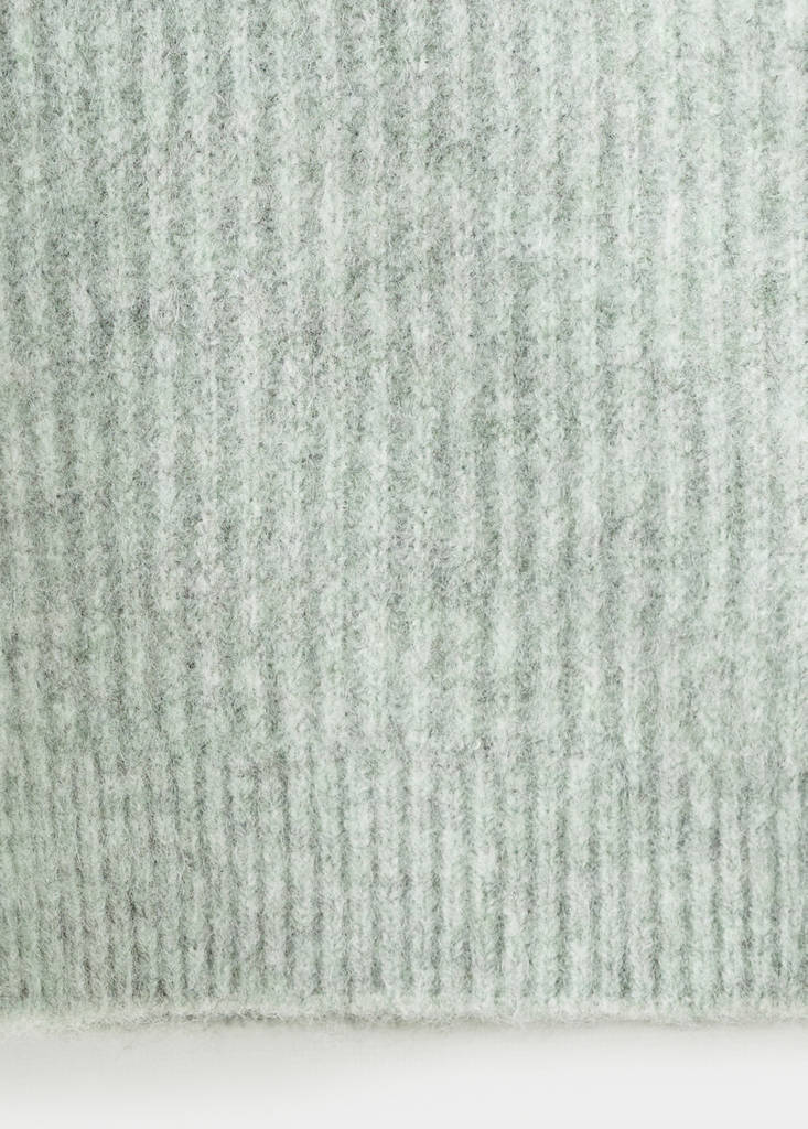 Knitted ribbed sweater — Aqua Green