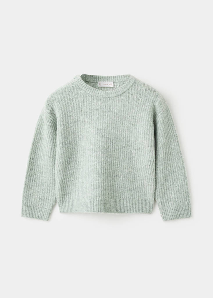 Knitted ribbed sweater — Aqua Green