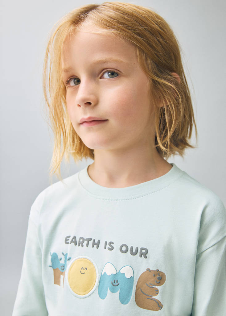 Printed cotton-blend t-shirt — Aqua Green