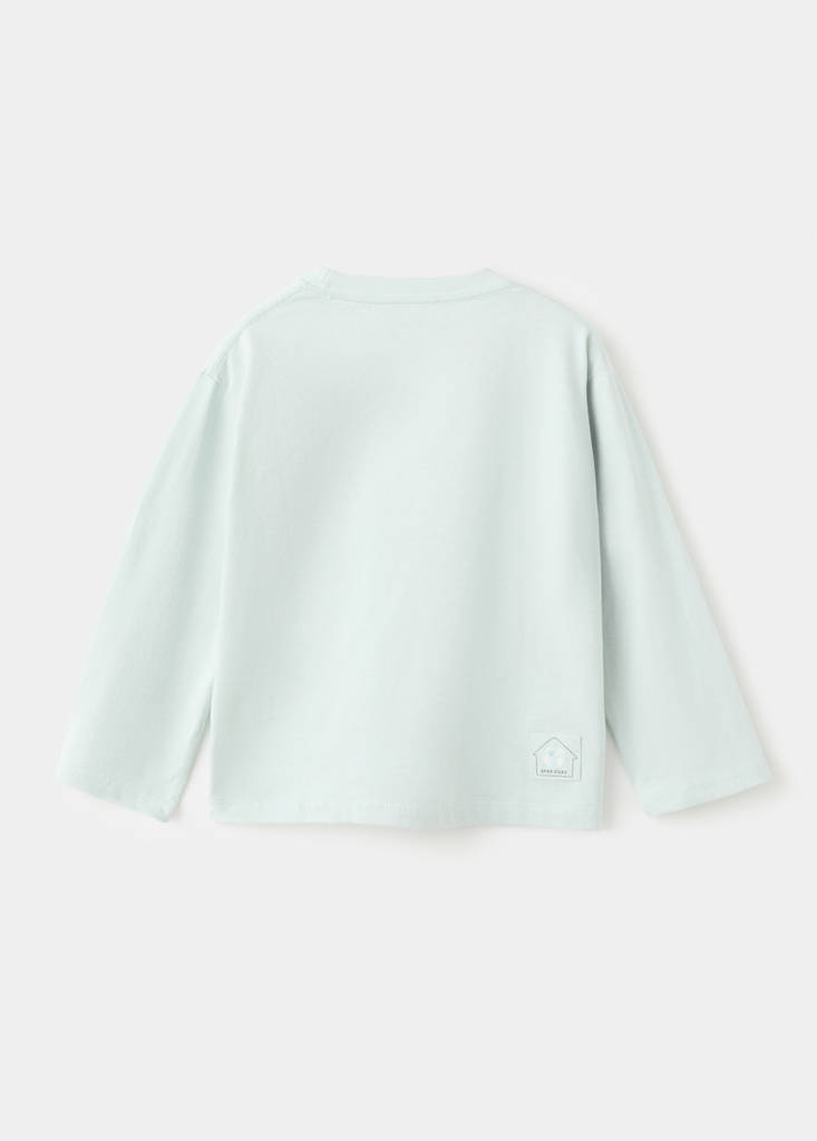 Printed cotton-blend t-shirt — Aqua Green