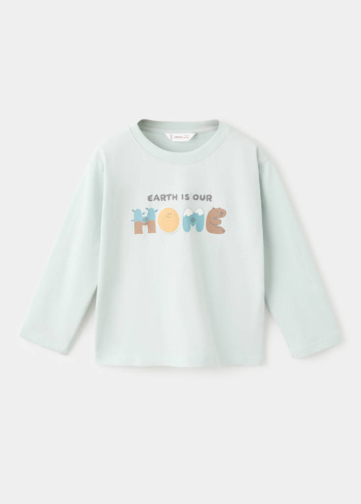 Printed cotton-blend t-shirt — Aqua Green