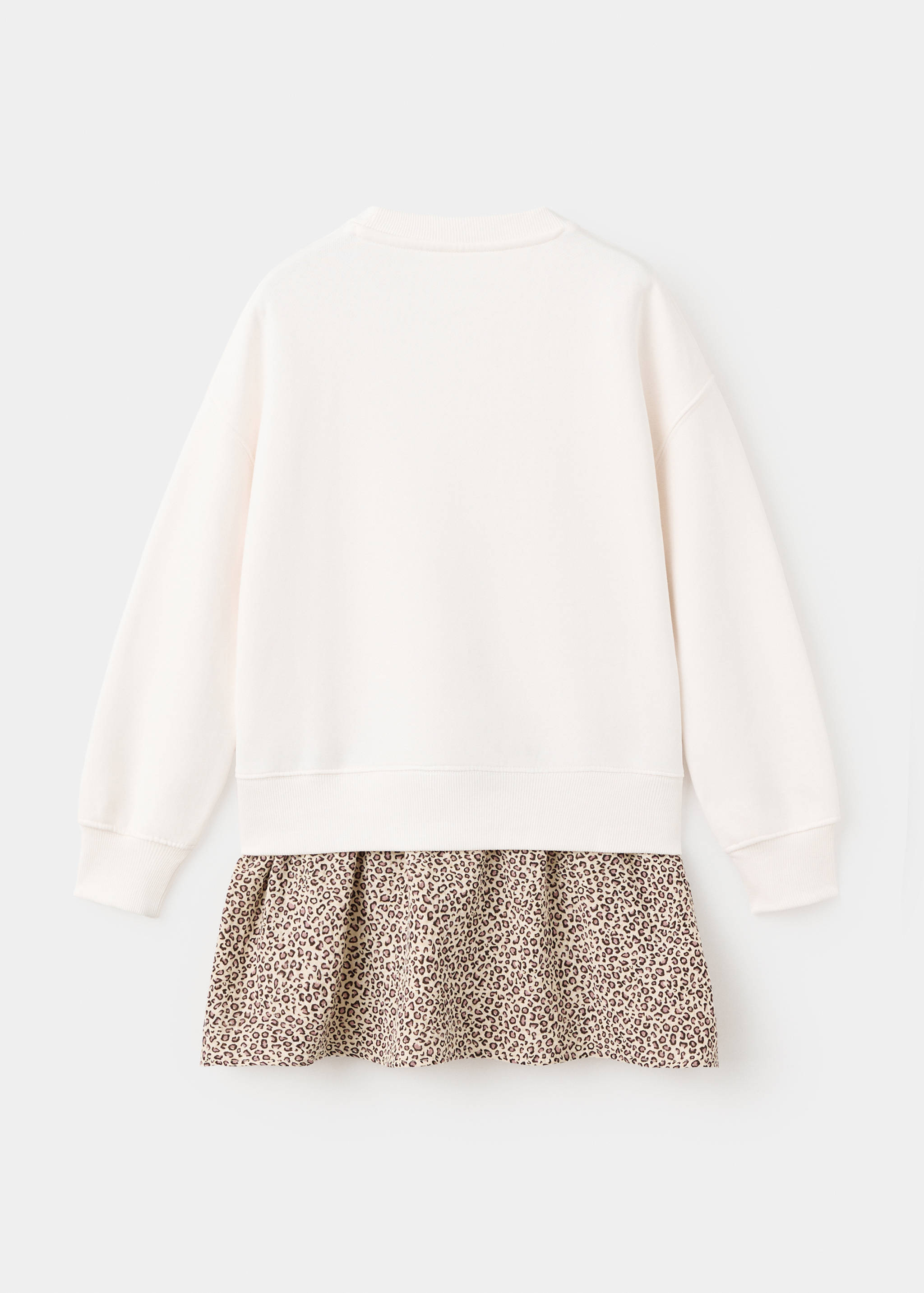 豹纹卫衣风连衣裙 - null