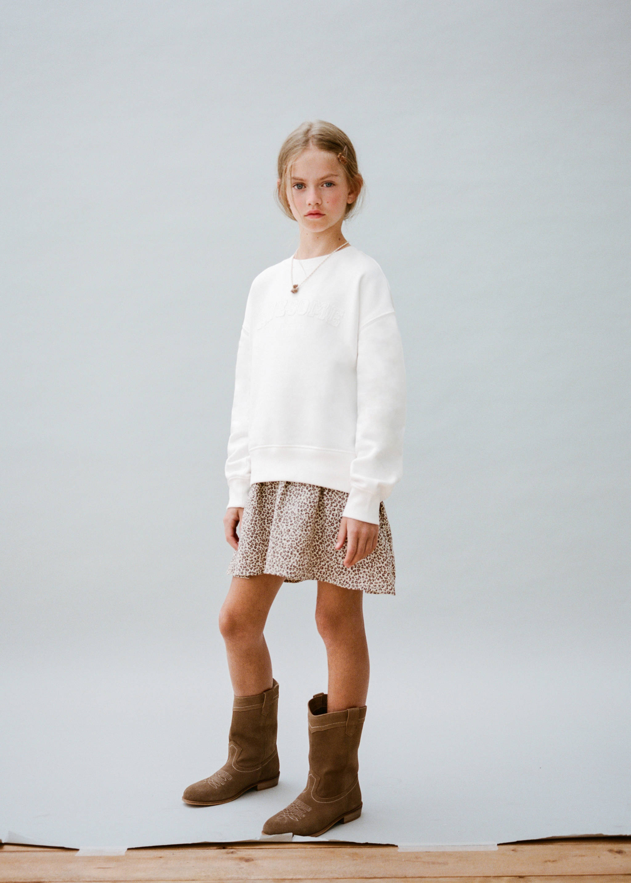 فستان سويت شيرت بنقشة ليوبارد - تفاصيل المنتج 5