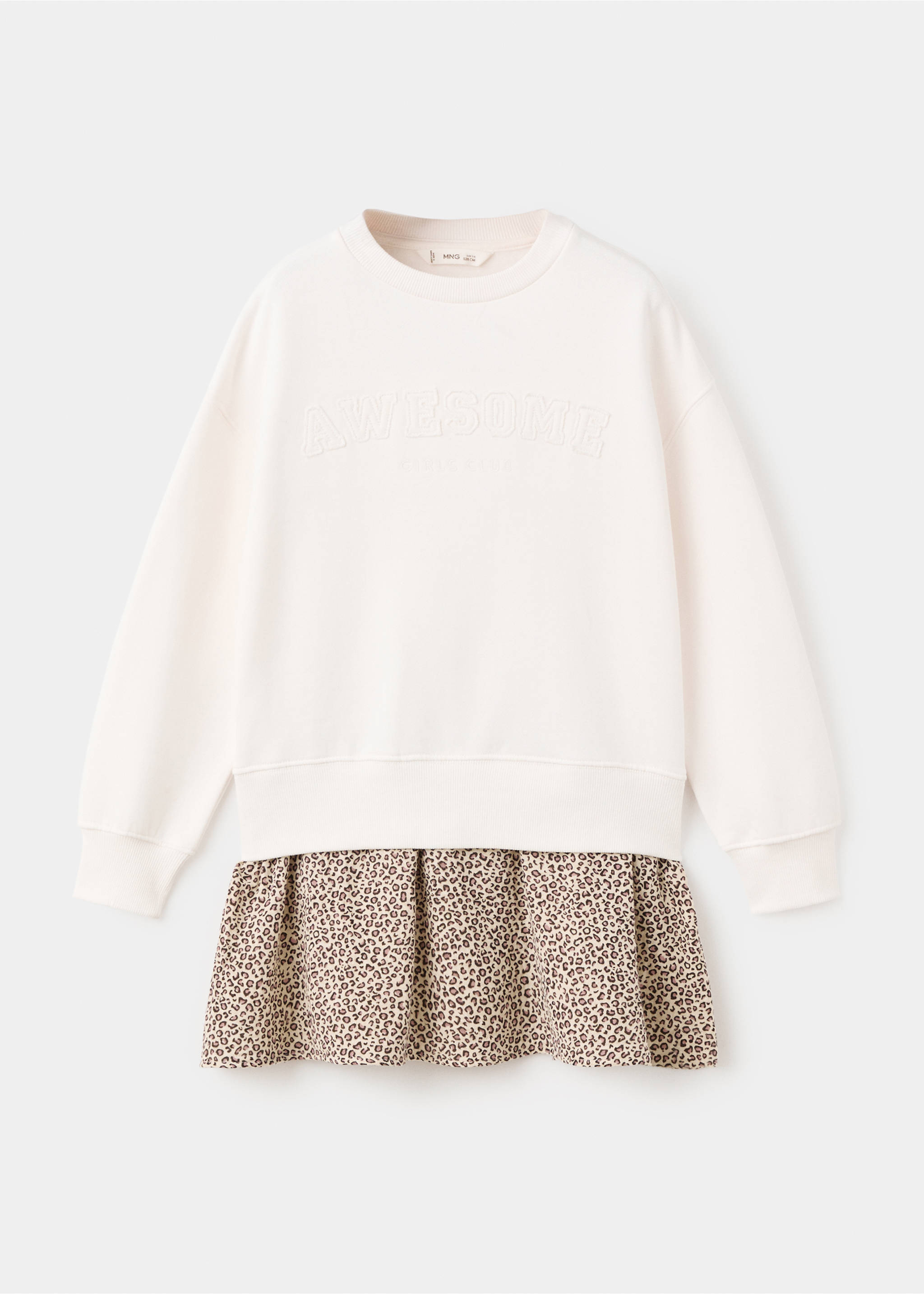 Robe effet sweat léopard - Article sans modèle, Blanc cassé. Ref: 17036730-00.