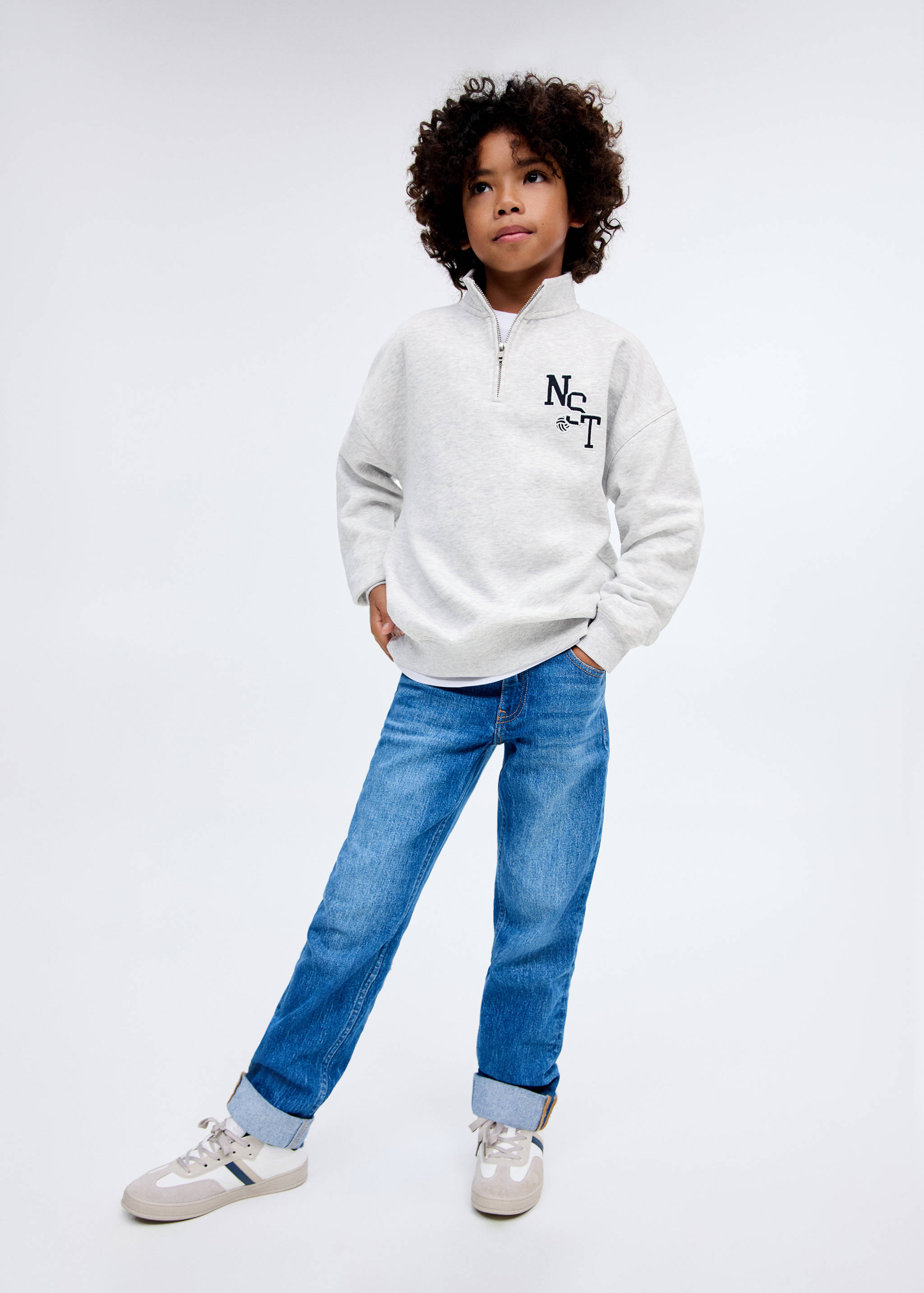 Perkins-neck cotton sweater - General plane