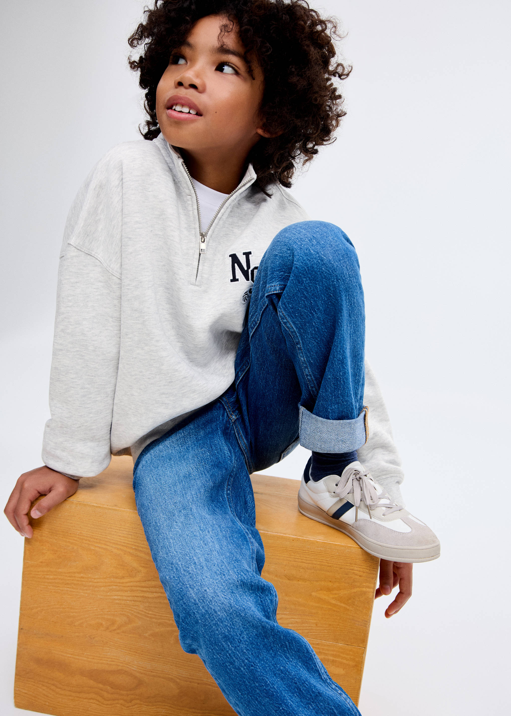 Perkins-neck cotton sweater - Medium plane