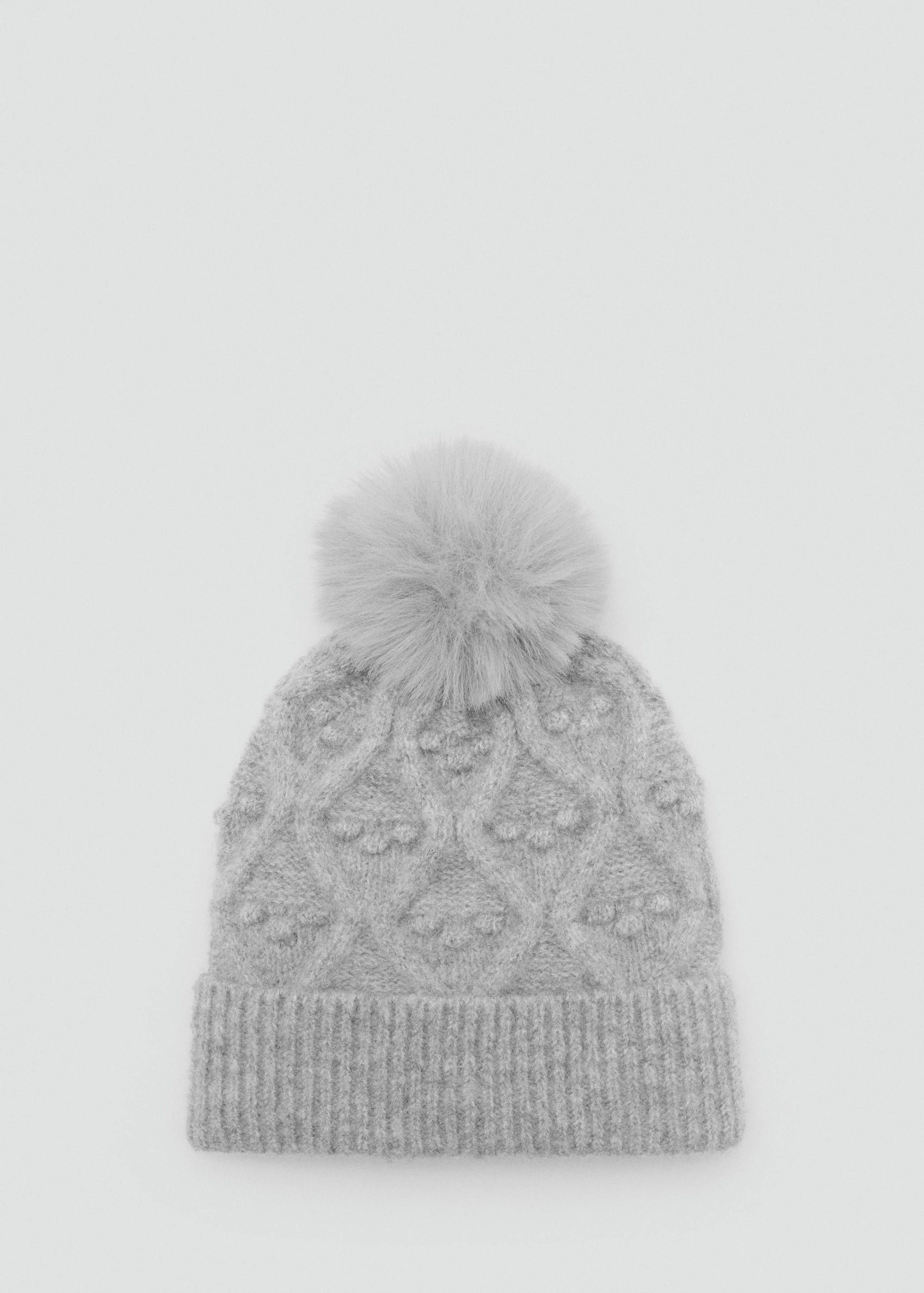Textured hat with pom-pom - Article without model