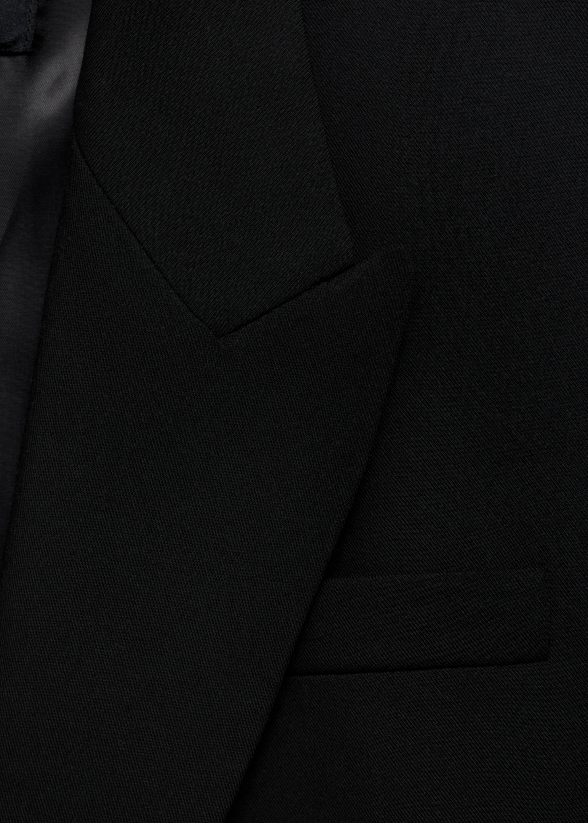 Suit blazer with flap pockets - Details of the article 0, Black. Ref: 17036743-00.