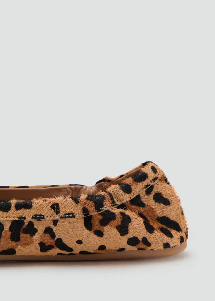 Leopard-print leather moccasins — Medium Brown