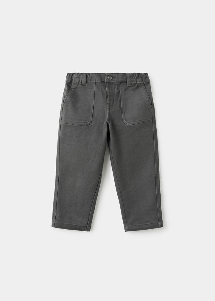 Straight cotton jeans — Charcoal