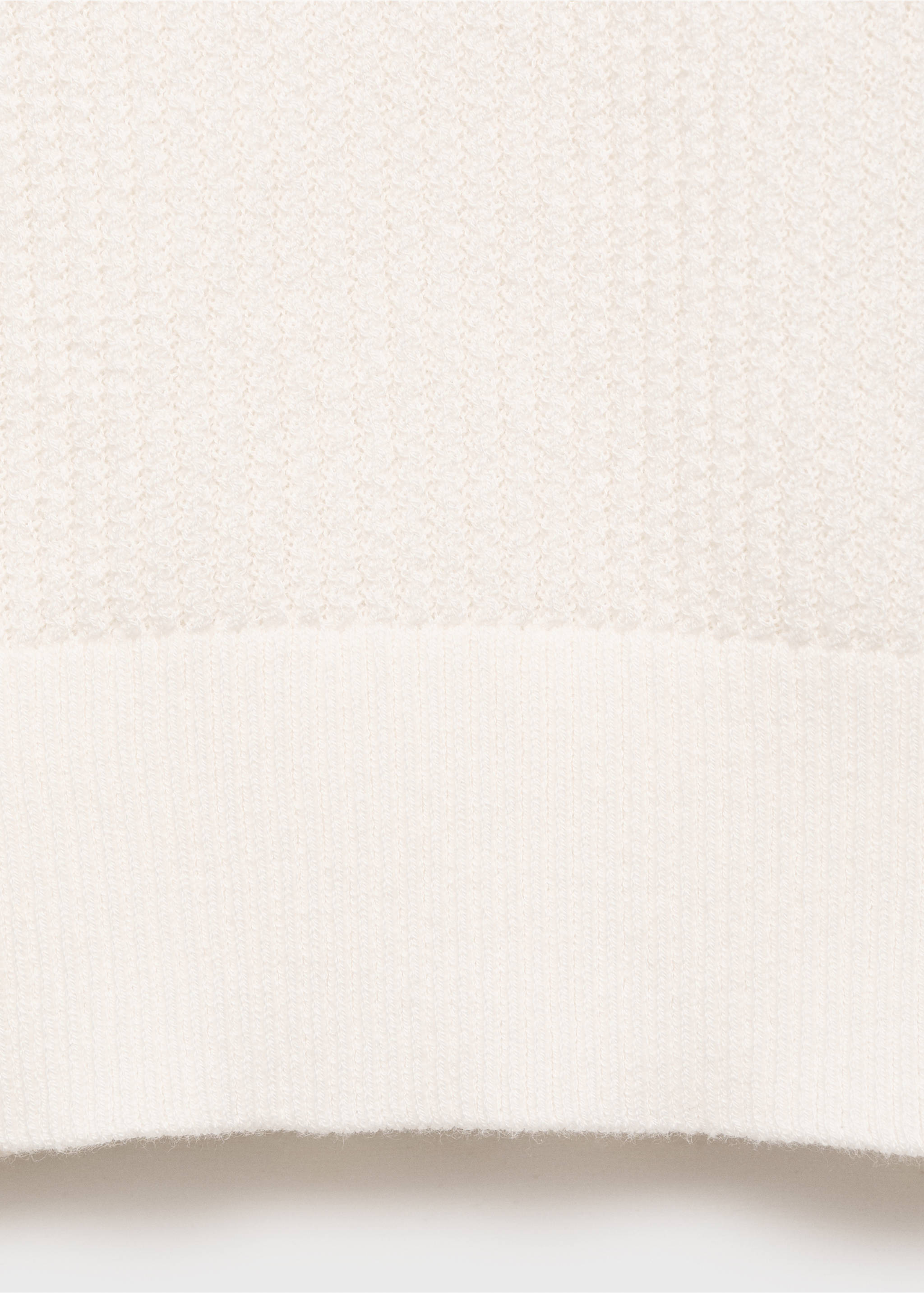 Ribbed knit polo shirt - Details of the article 0, Off White. Ref: 17037763-00.