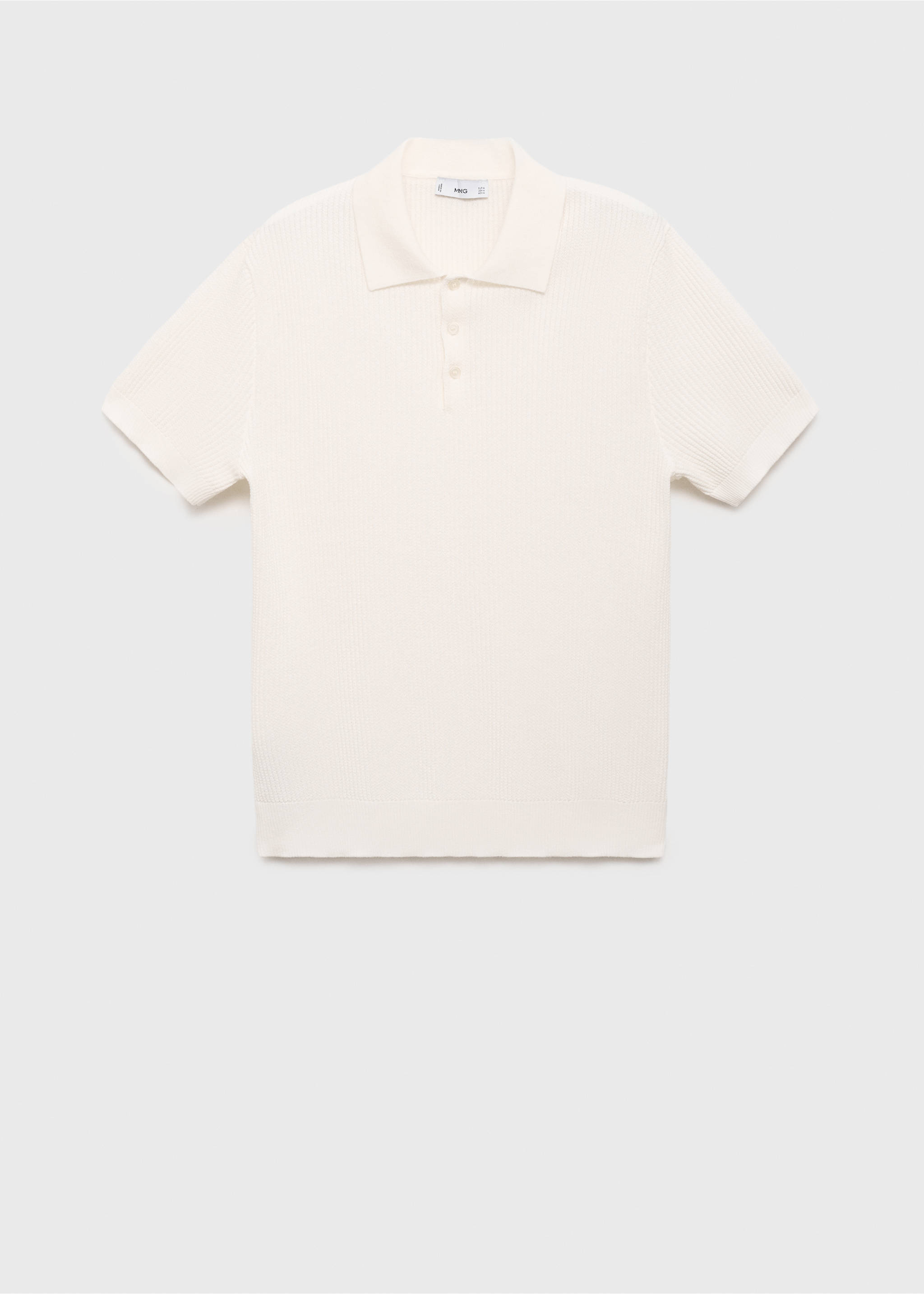 Ribbed knit polo shirt - Article without model, Off White. Ref: 17037763-00.