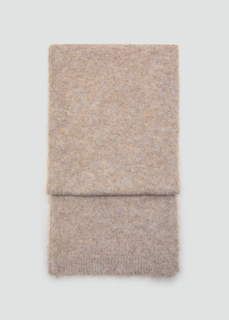 Plain knitted scarf — Medium Brown