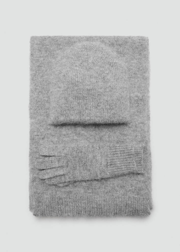 Plain knitted scarf — Medium Heather Grey