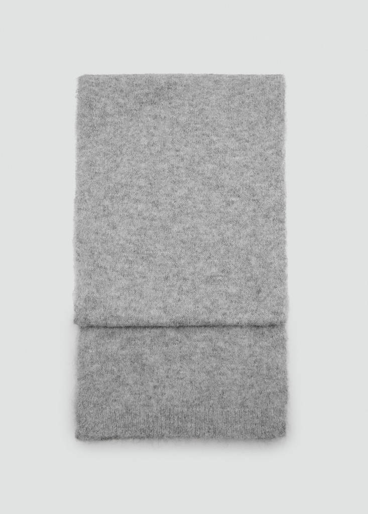 Plain knitted scarf — Medium Heather Grey