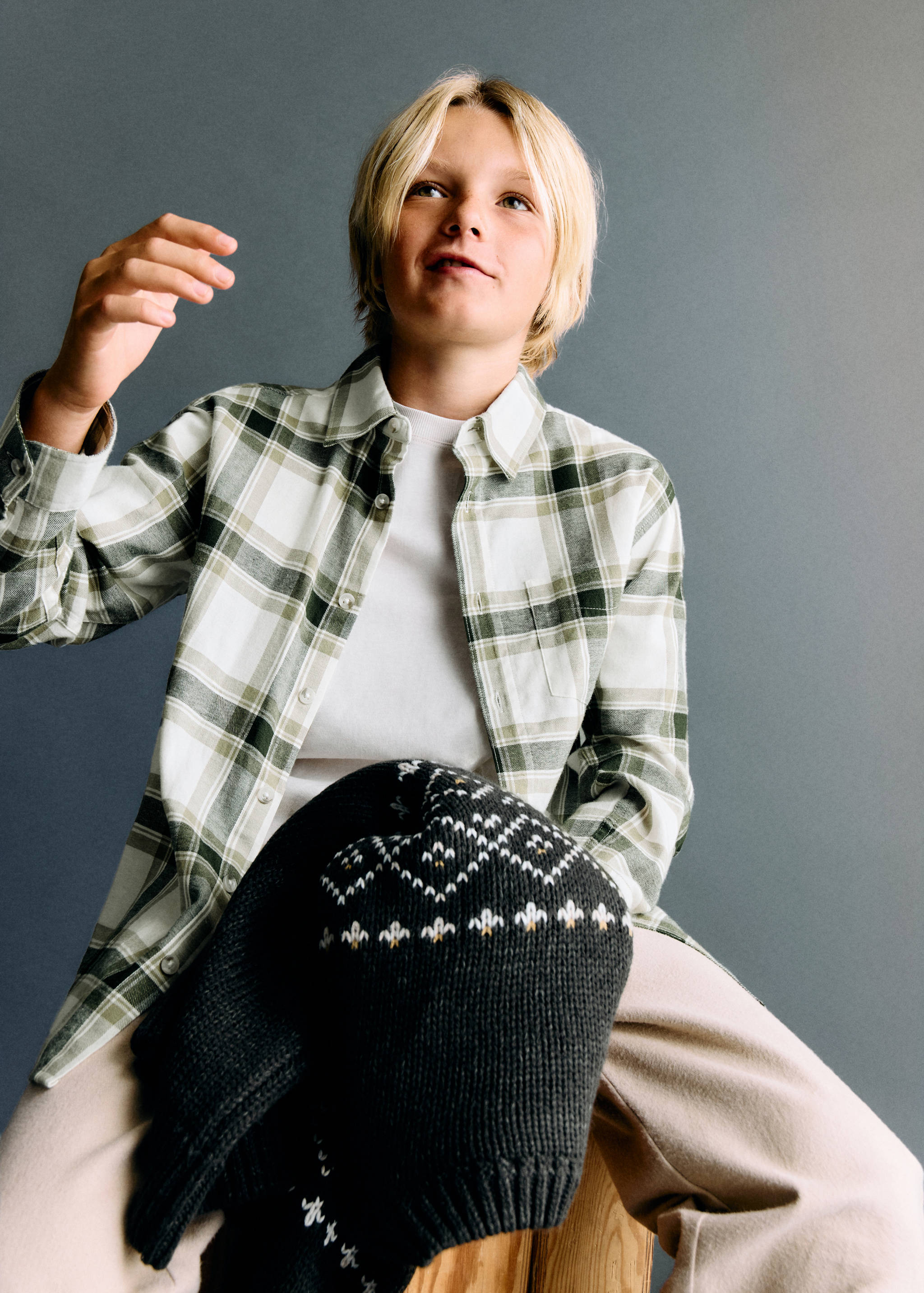 Chemise à carreaux en coton - Plan général