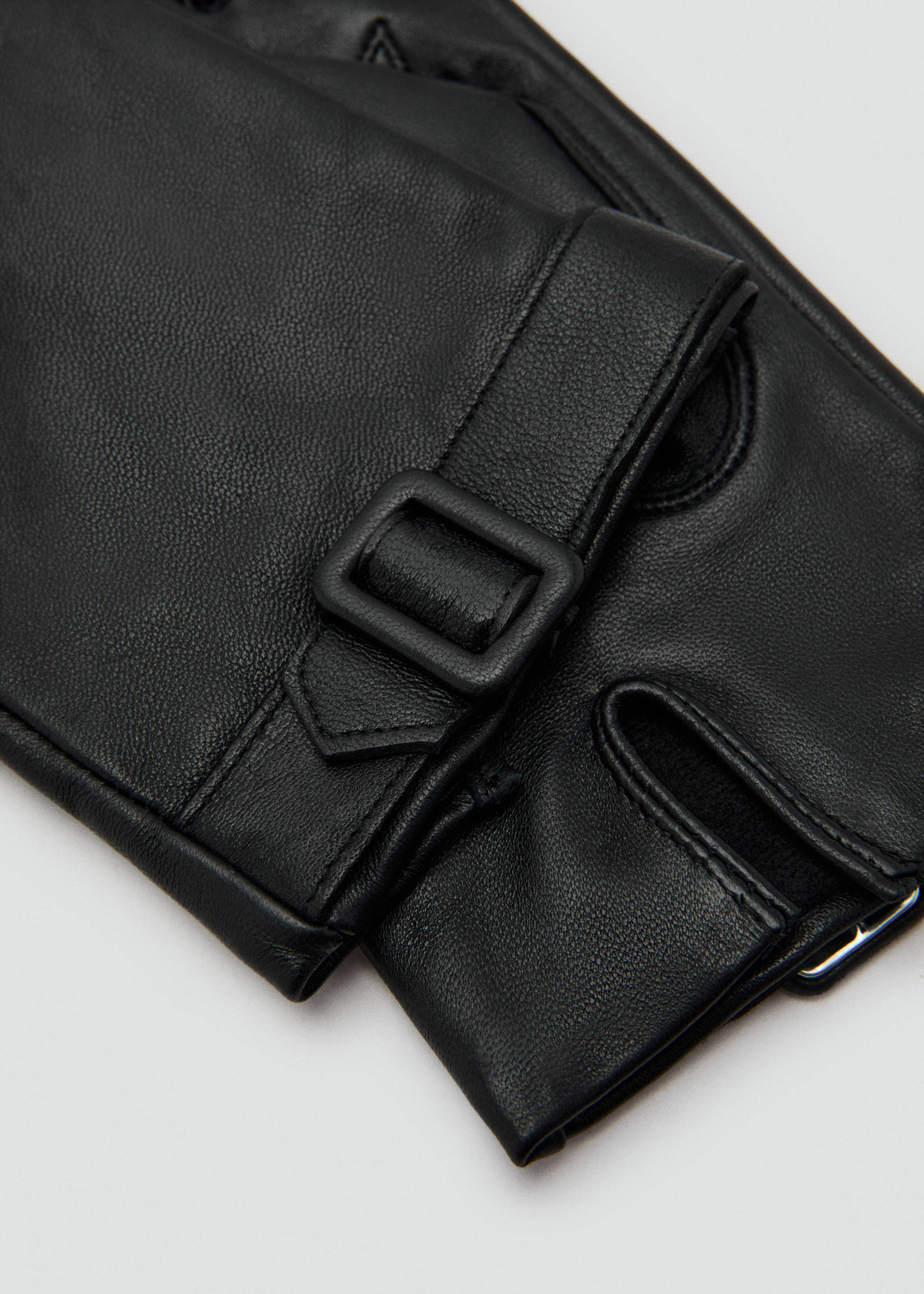 Leather gloves with buckle - Medium plane