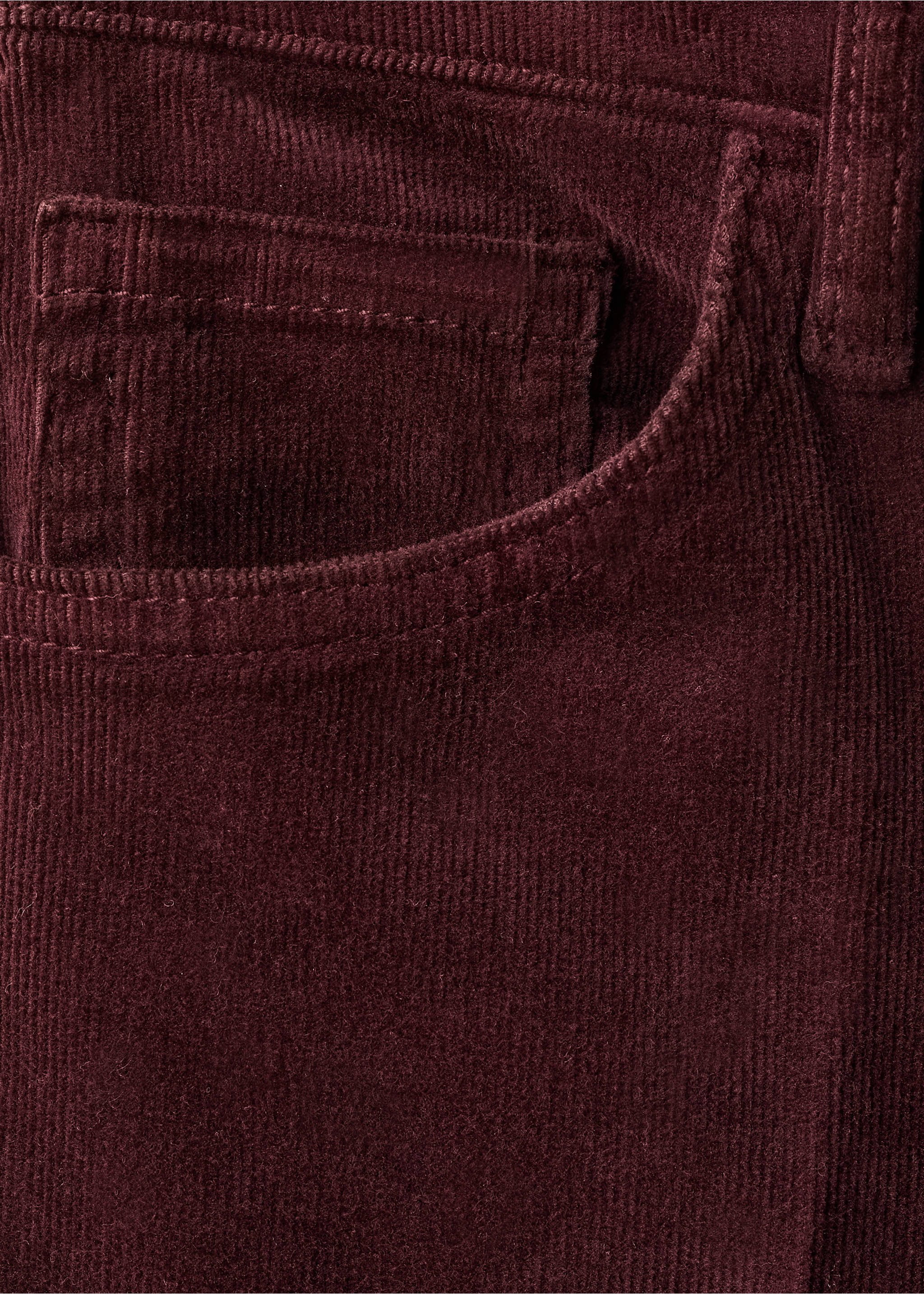 Corduroy flared jeans - Details of the article 0, Wine. Ref: 17037772-00.