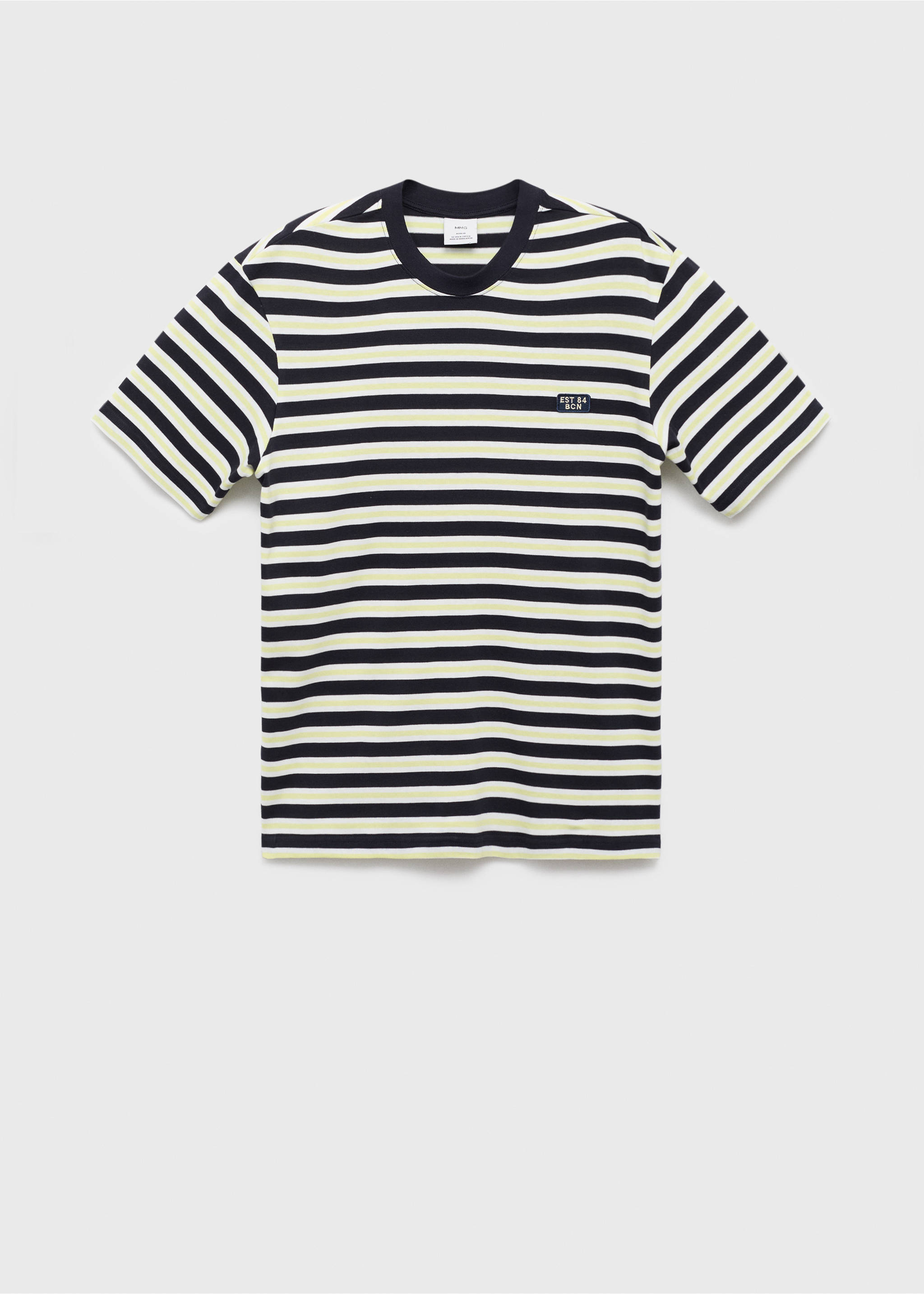 T-shirt regular-fit 100 % coton rayures - Article sans modèle, Bleu marine. Ref: 17037773-00.