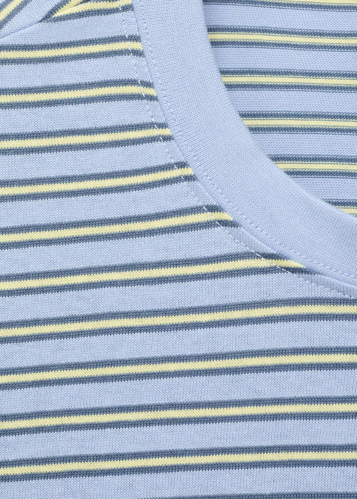Regular-fit striped 100% cotton shirt — Aqua Green