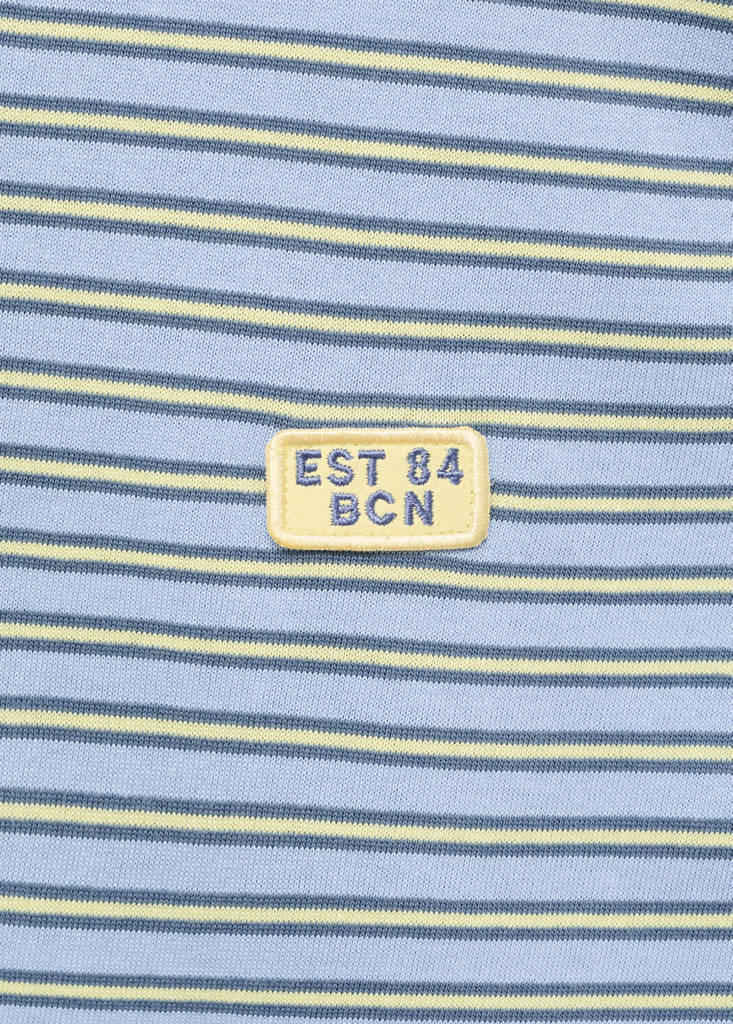Regular-fit striped 100% cotton shirt — Aqua Green