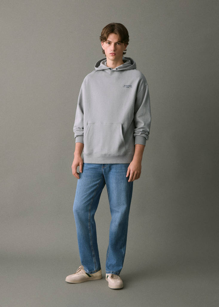Printed hoodie — Grey