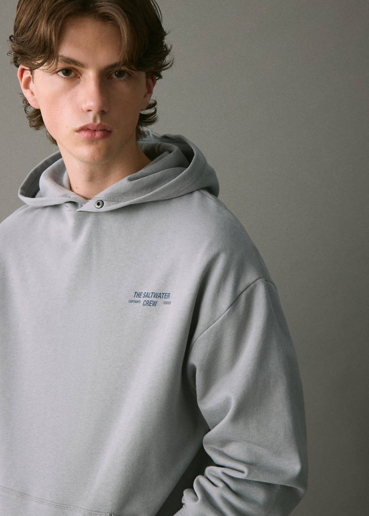 Printed hoodie — Grey