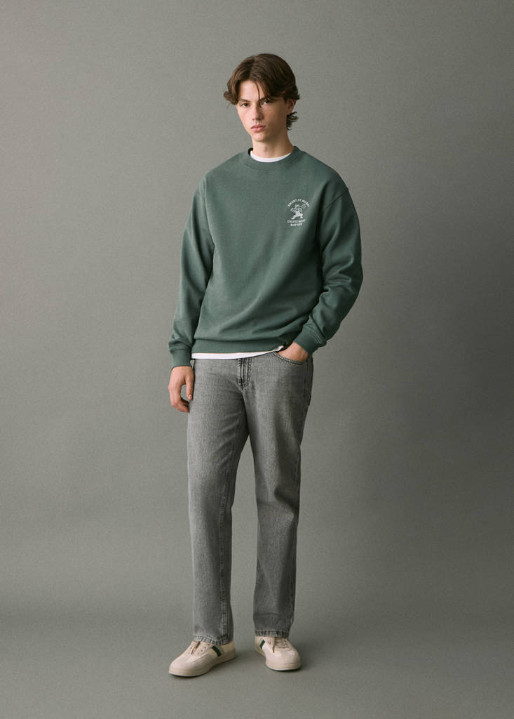 Printed cotton sweatshirt — Green