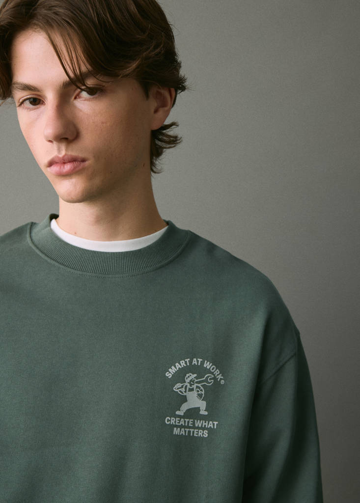 Printed cotton sweatshirt — Green