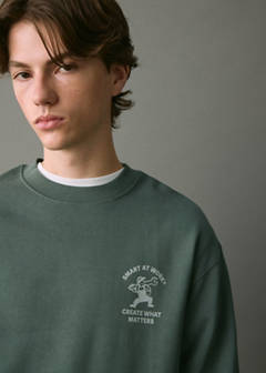 Printed cotton sweatshirt — Green 6
