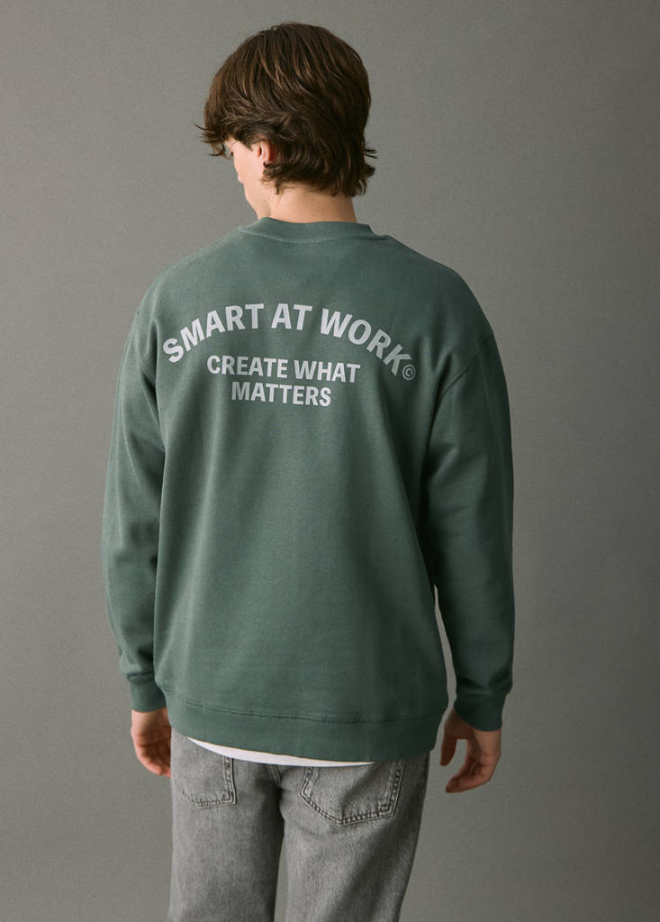 Printed cotton sweatshirt — Green