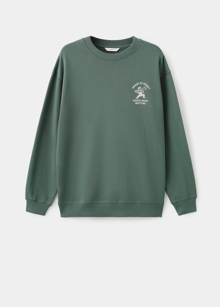 Printed cotton sweatshirt — Green