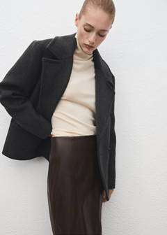 Faux-leather pencil skirt — Chocolate 4