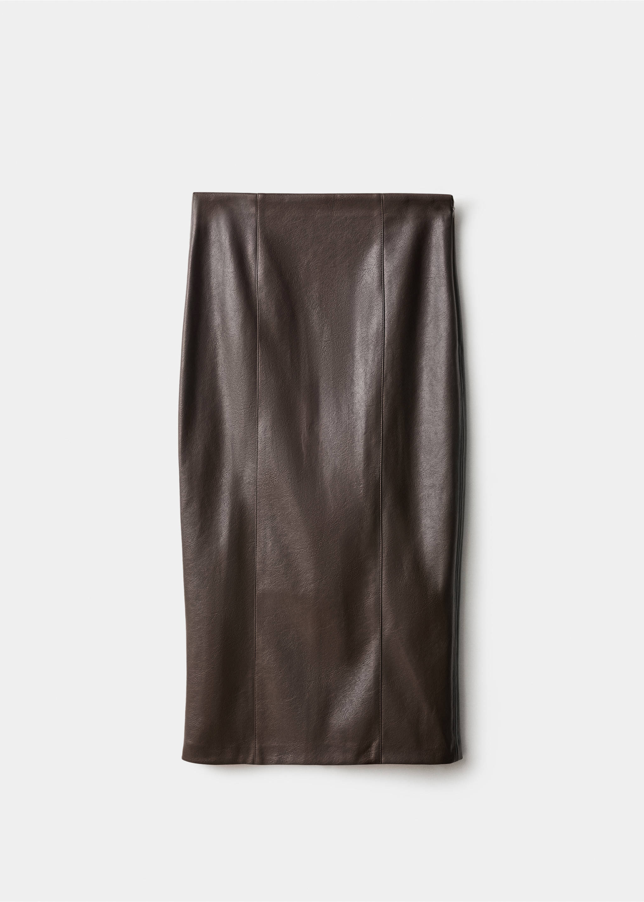 Jupe crayon simili-cuir - Article sans modèle, Chocolat. Ref: 17037779-00.